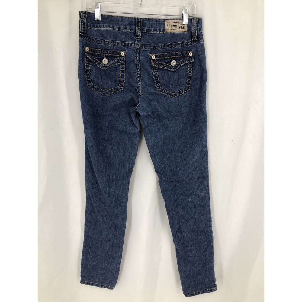 New York & Company East Side Straight Leg Flap Pockets Jeans 12 Average (36x30)